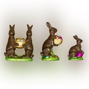 Fake chocolate bunny lot of 3
